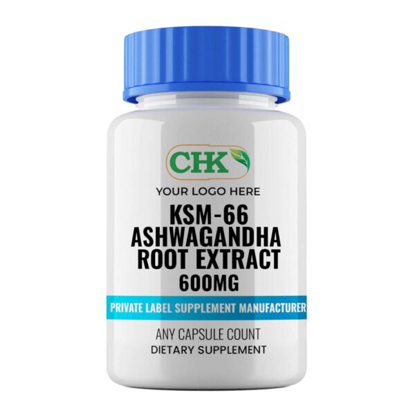 Private Label KSM-66 Ashwagandha Root Extract 600mg Capsules Manufacturer