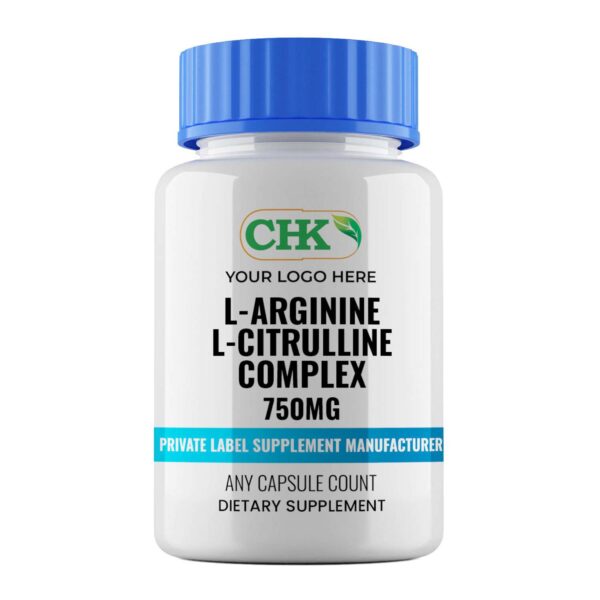 Private Label L-Arginine L-Citrulline Complex 750mg Capsules Manufacturer